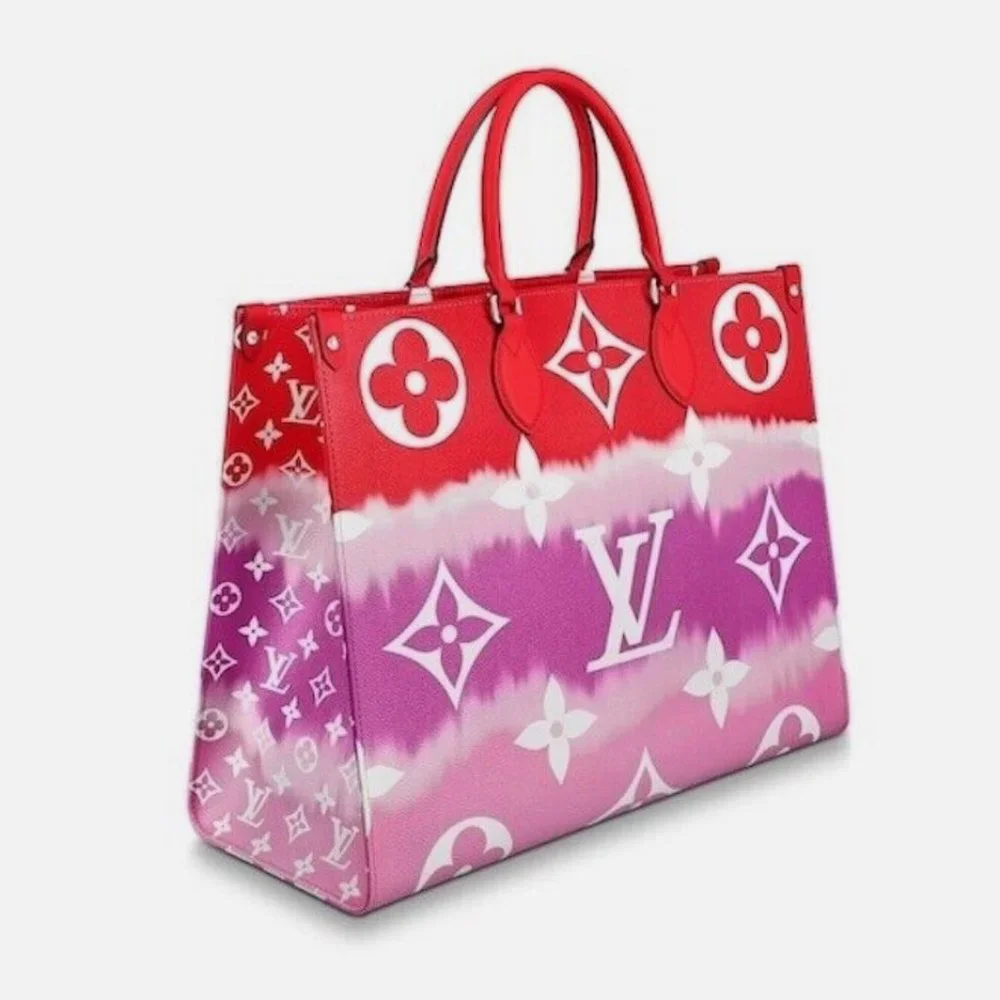 Auc Louis Vuitton Monogram Giant Escale OnTheGo GM 2WAY Bag Rouge SD0290 - Picture 13 of 15